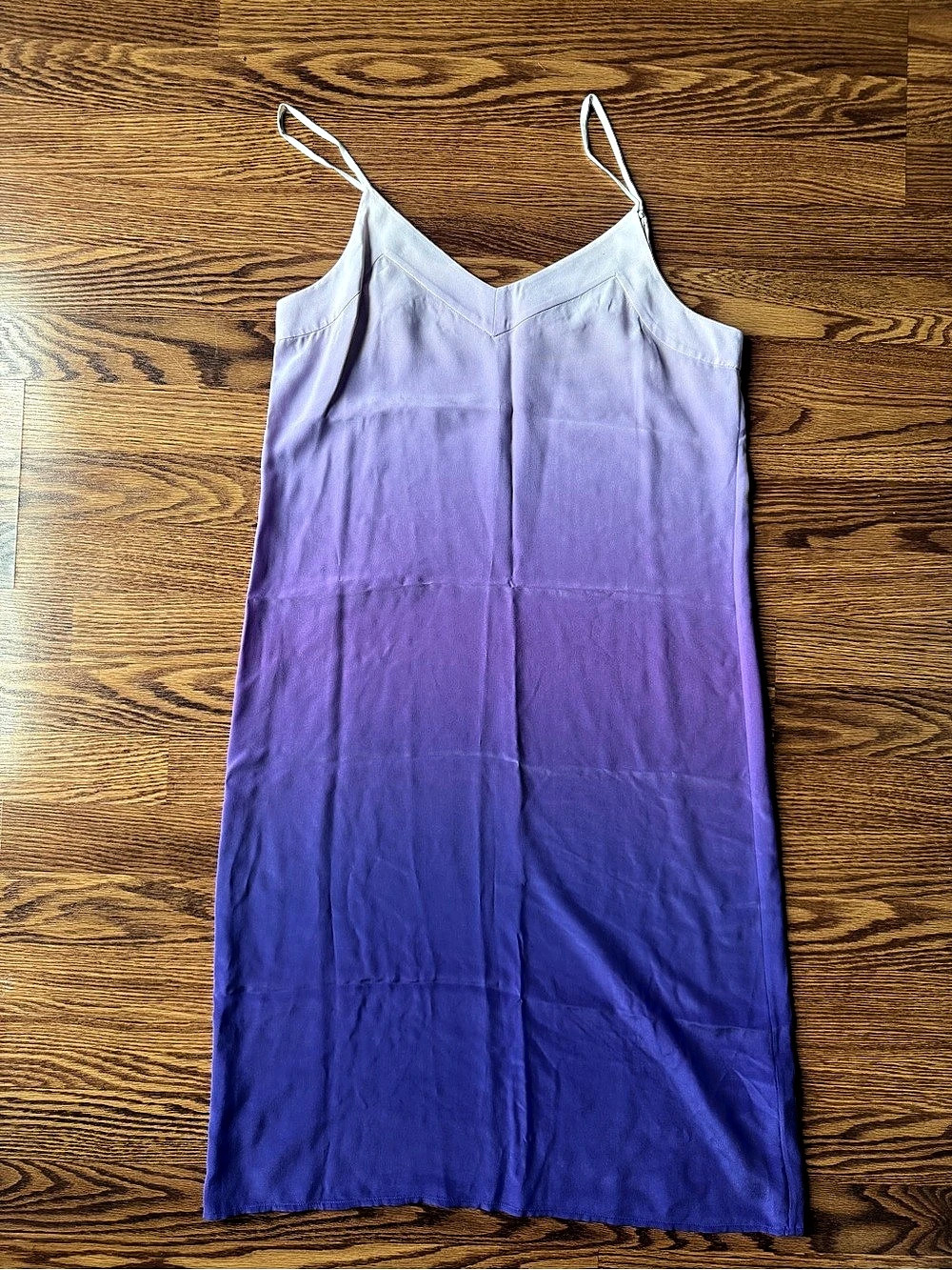 Equipment Femme Color Block Midi Dress in Purple & White Size Small